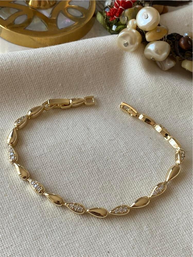 14K Taşlı Sıralı Damla Model Bileklik Bileklik
