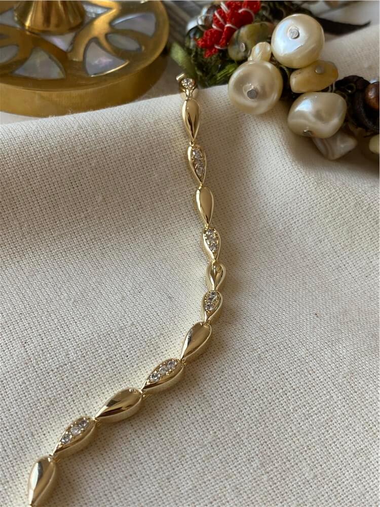14K Taşlı Sıralı Damla Model Bileklik Bileklik