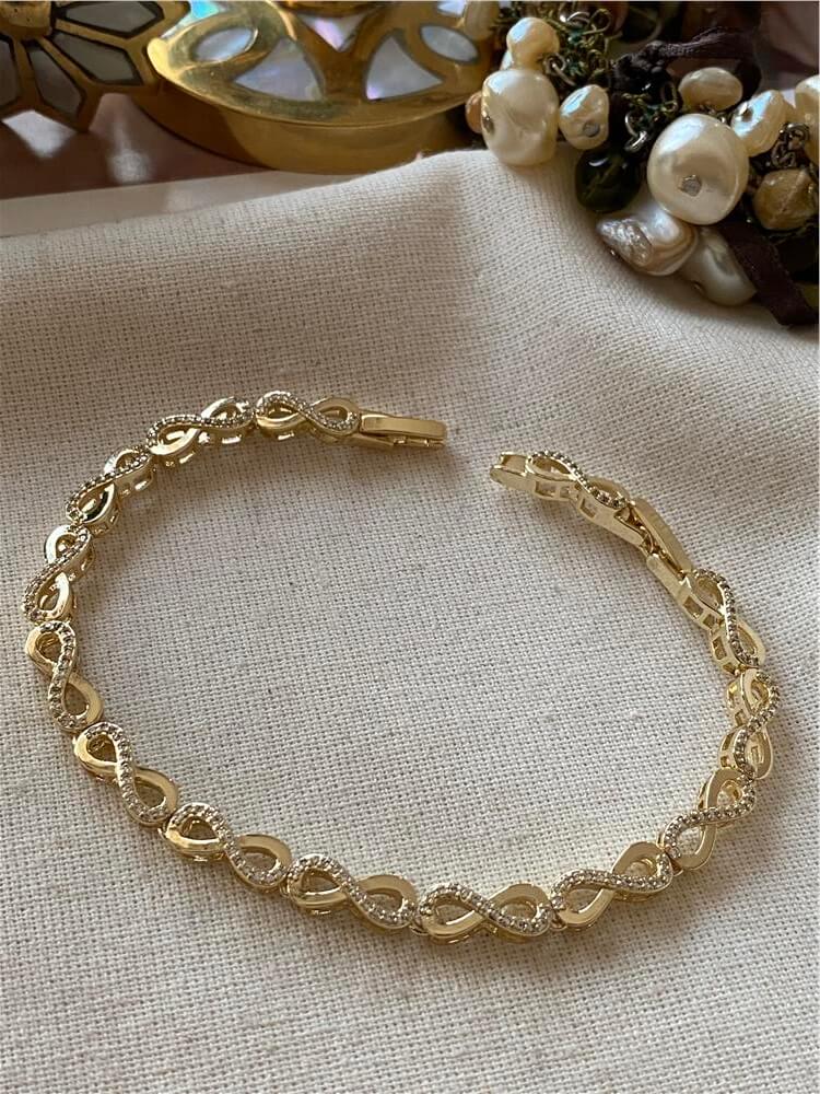 14K Taşlı Sonsuzluk Bileklik