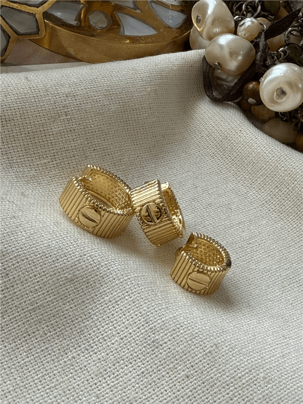 14K Üçlü Crtr Küpe Seti