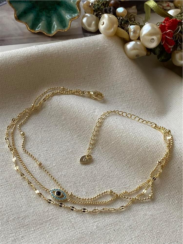 14K Üçlü Nazar Göz Halhal