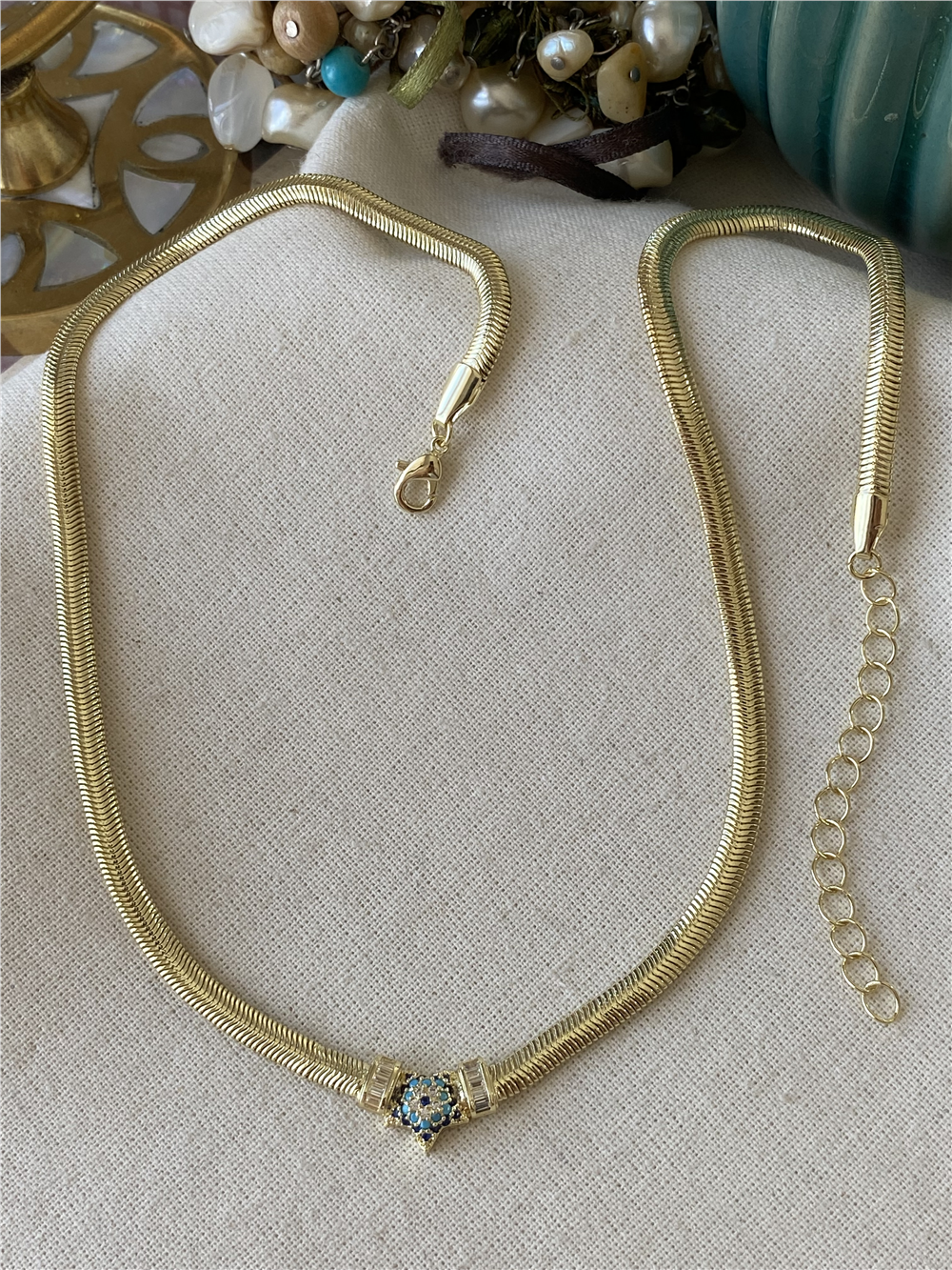 14K Worm Yıldız Nazarlık Kolye