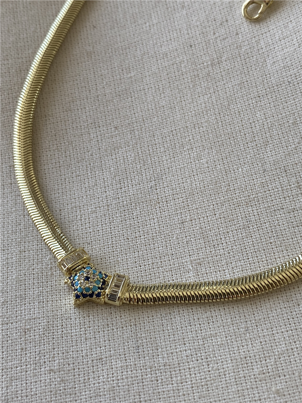 14K Worm Yıldız Nazarlık Kolye