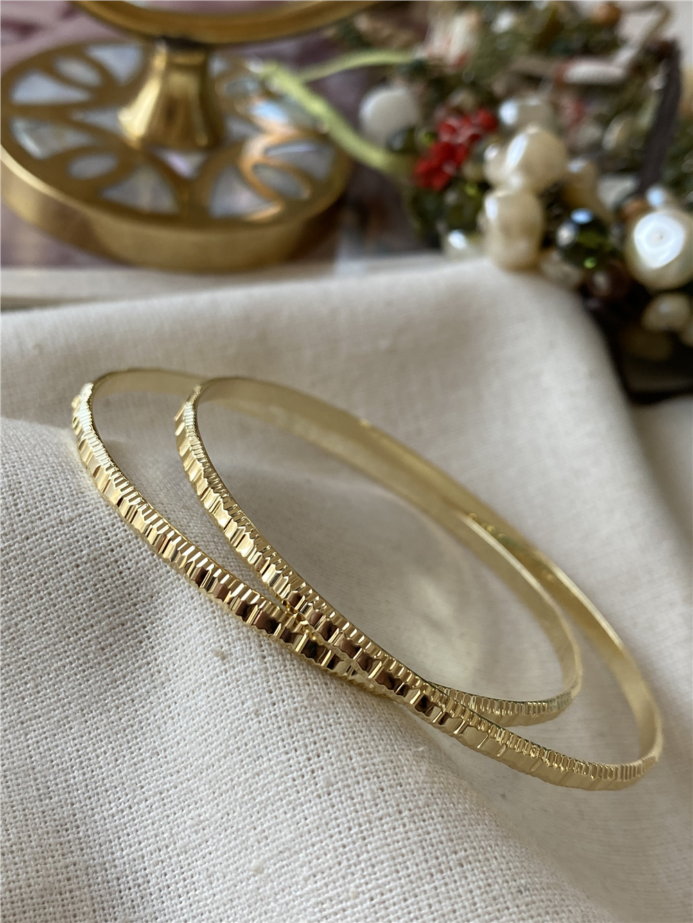 14K Yontma Desen Bilezik