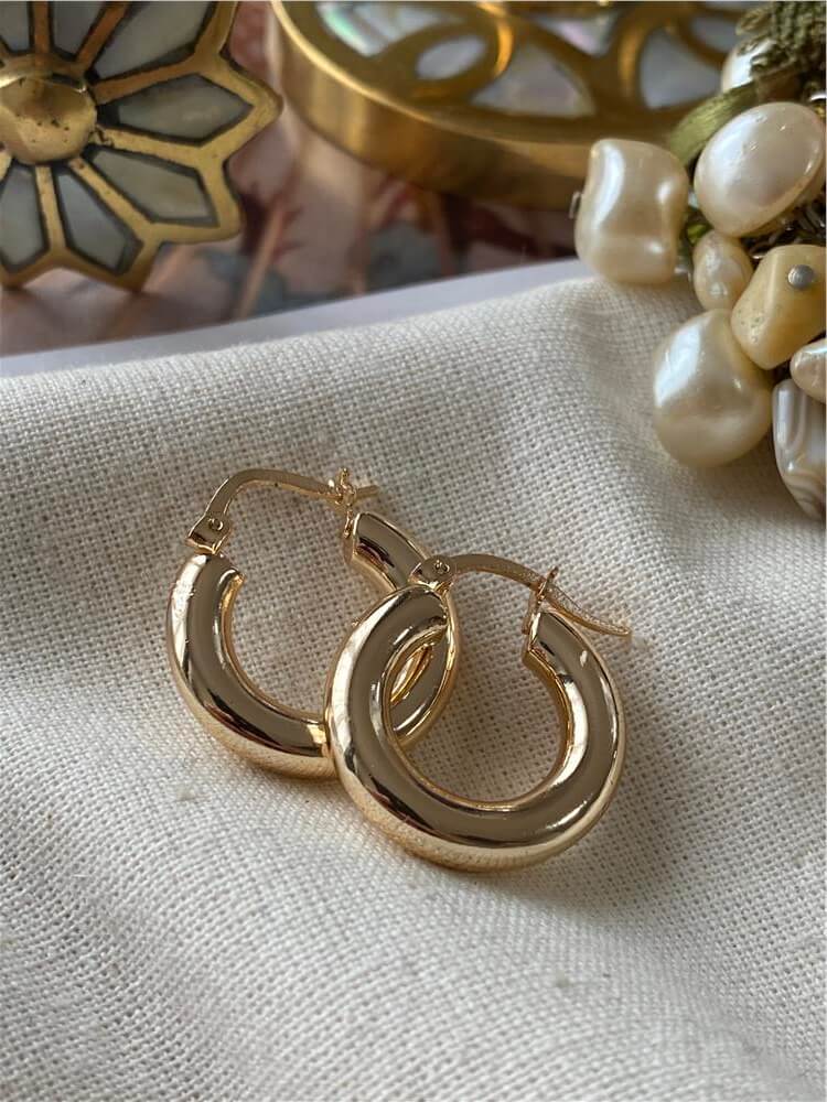 2 cm Gold Mini Boru Halka Küpe