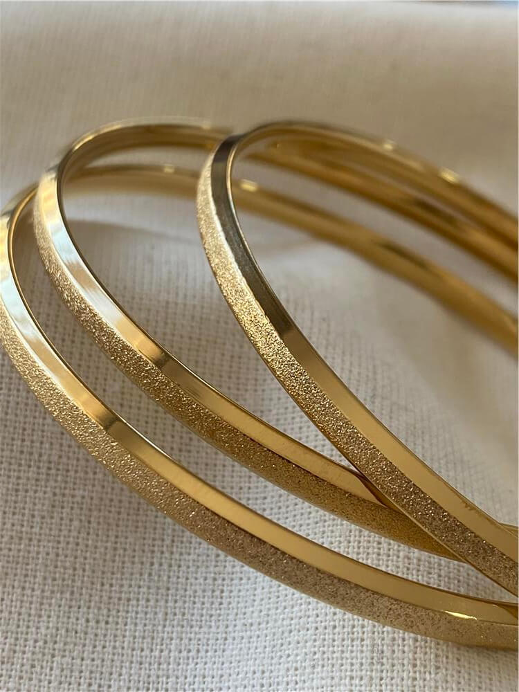 Çelik Kalın Yarı Simli Bilezik