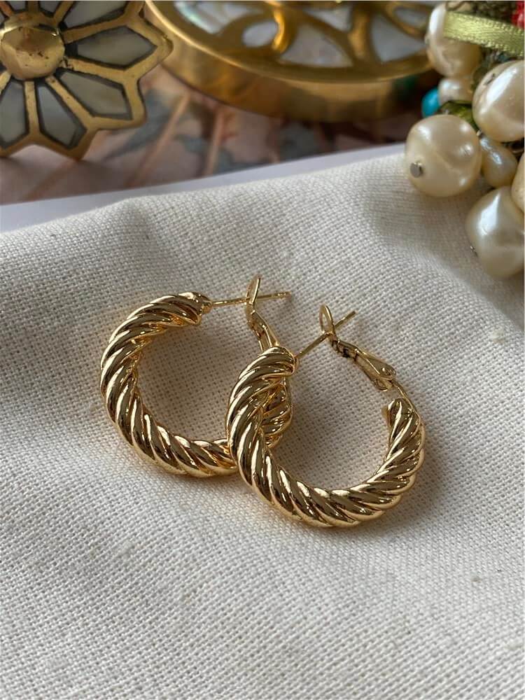 2,5 cm Gold Burgu Halka Küpe