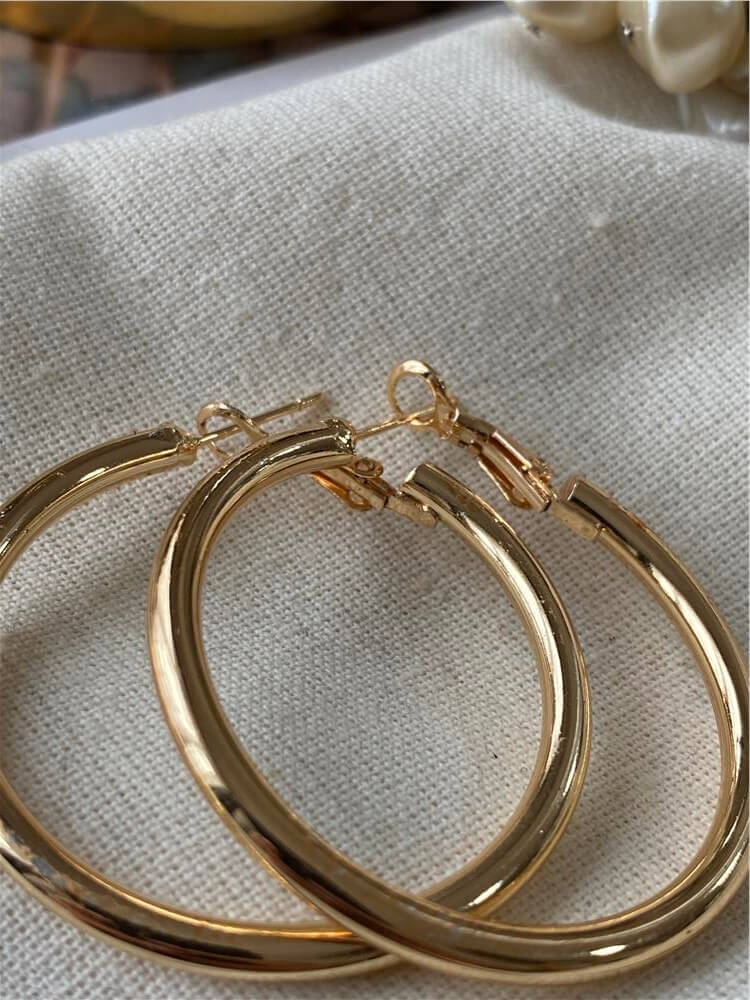4 cm Gold Boru Halka Küpe