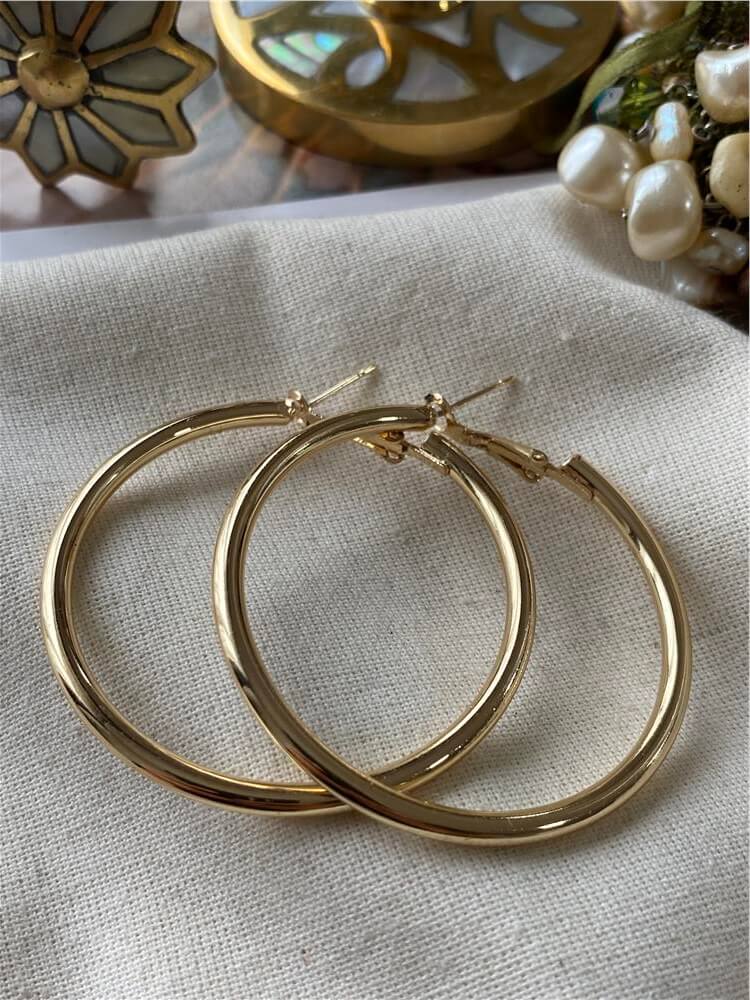 5 cm Gold Boru Halka Küpe