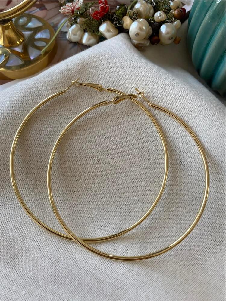 7,5 cm Gold Halka Küpe