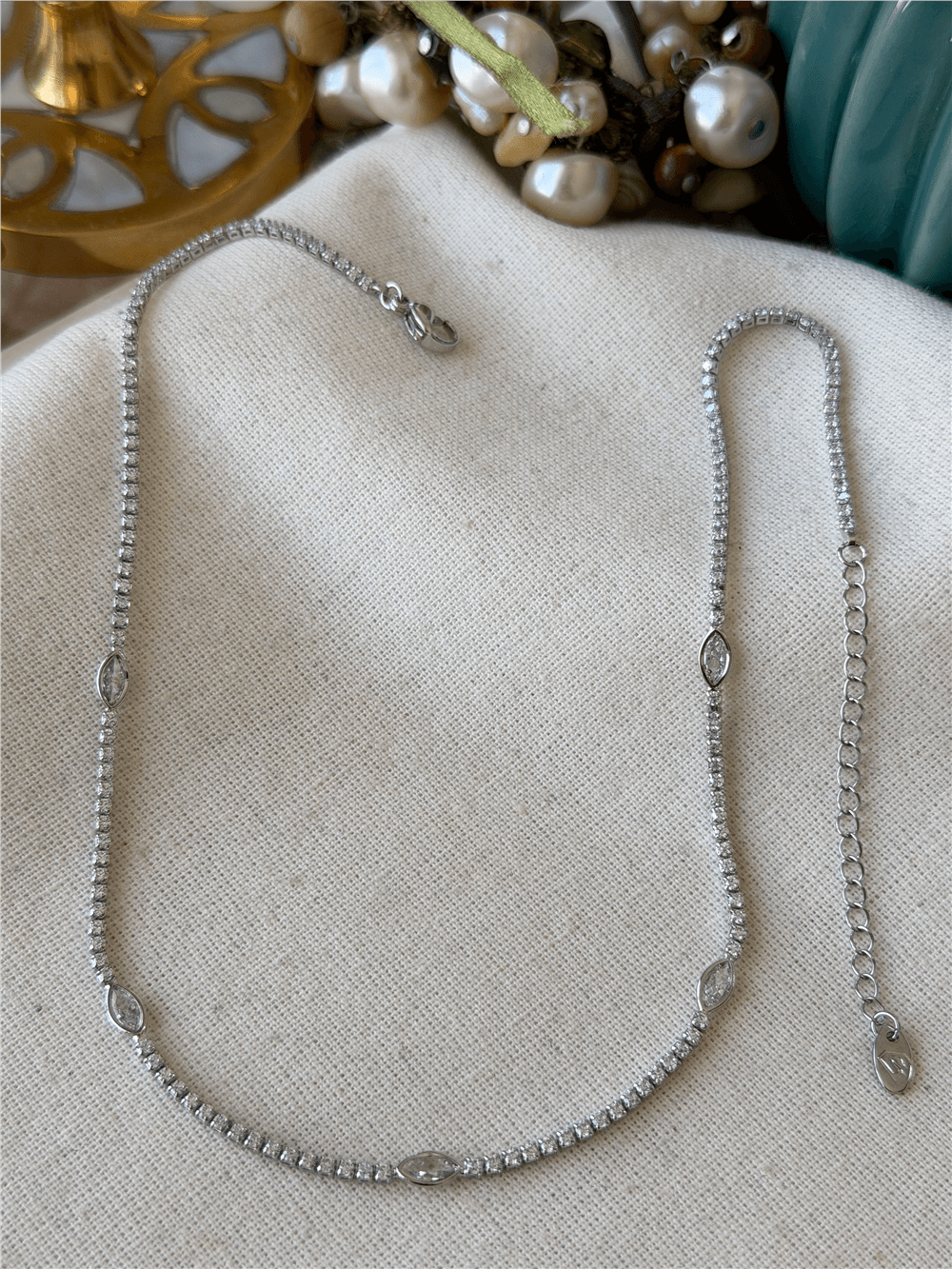 Arpa Taşlı İnce Suyolu Kolye