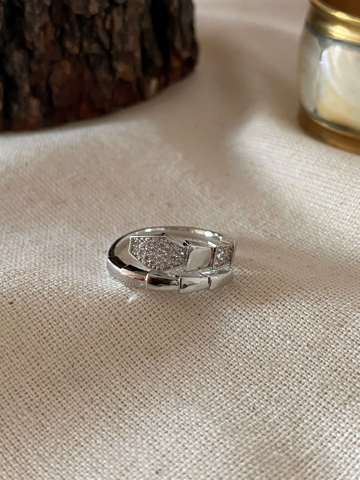 Adjustable Stone Snake Ring