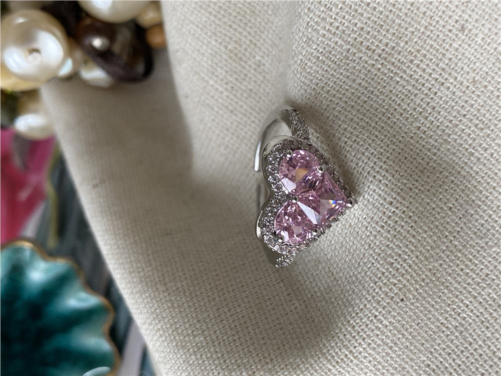 Ayarlanabilir Swarovski Derin Kalp Yüzük