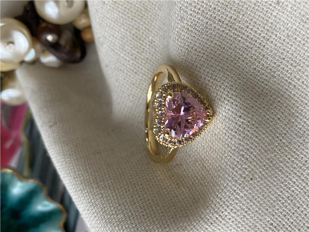 Ayarlanabilir Swarovski Kalp Yüzük