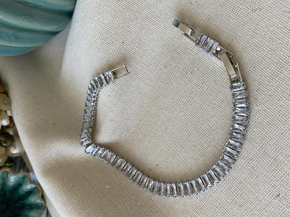 Baget Taşlı Suyolu Bileklik-Paylı