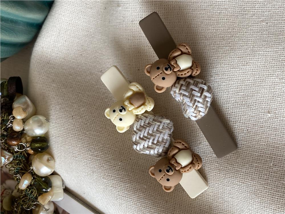 Beige Bear İkili Toka Seti