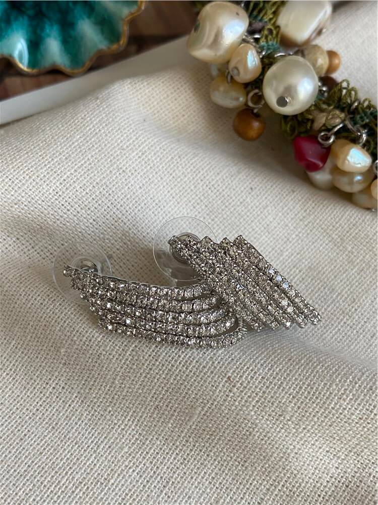 Beş Sıra Silver Suyolu Küpe