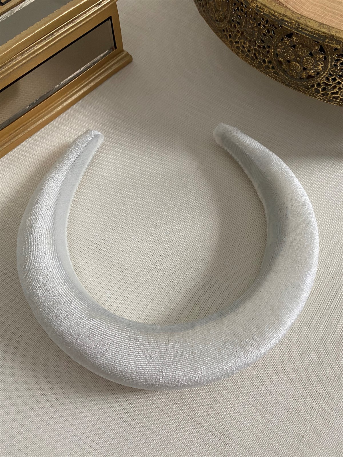 White Curved Crown