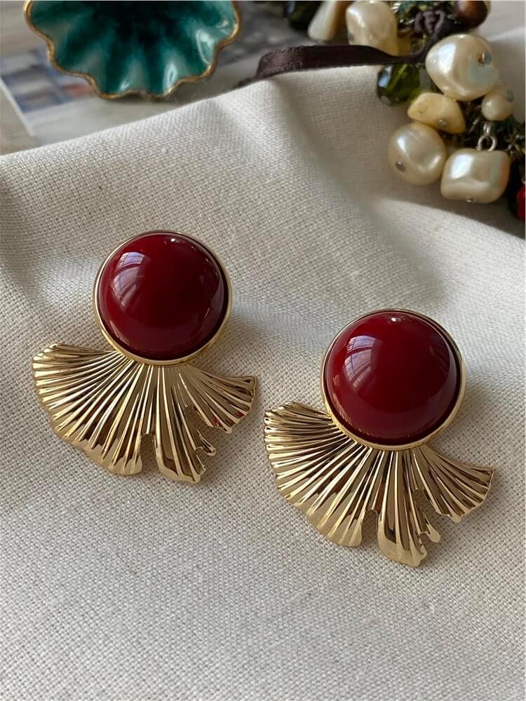 Bordo Detaylı Range Küpe