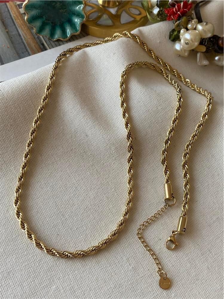 Çelik 4 mm Burgu Zincir Kolye