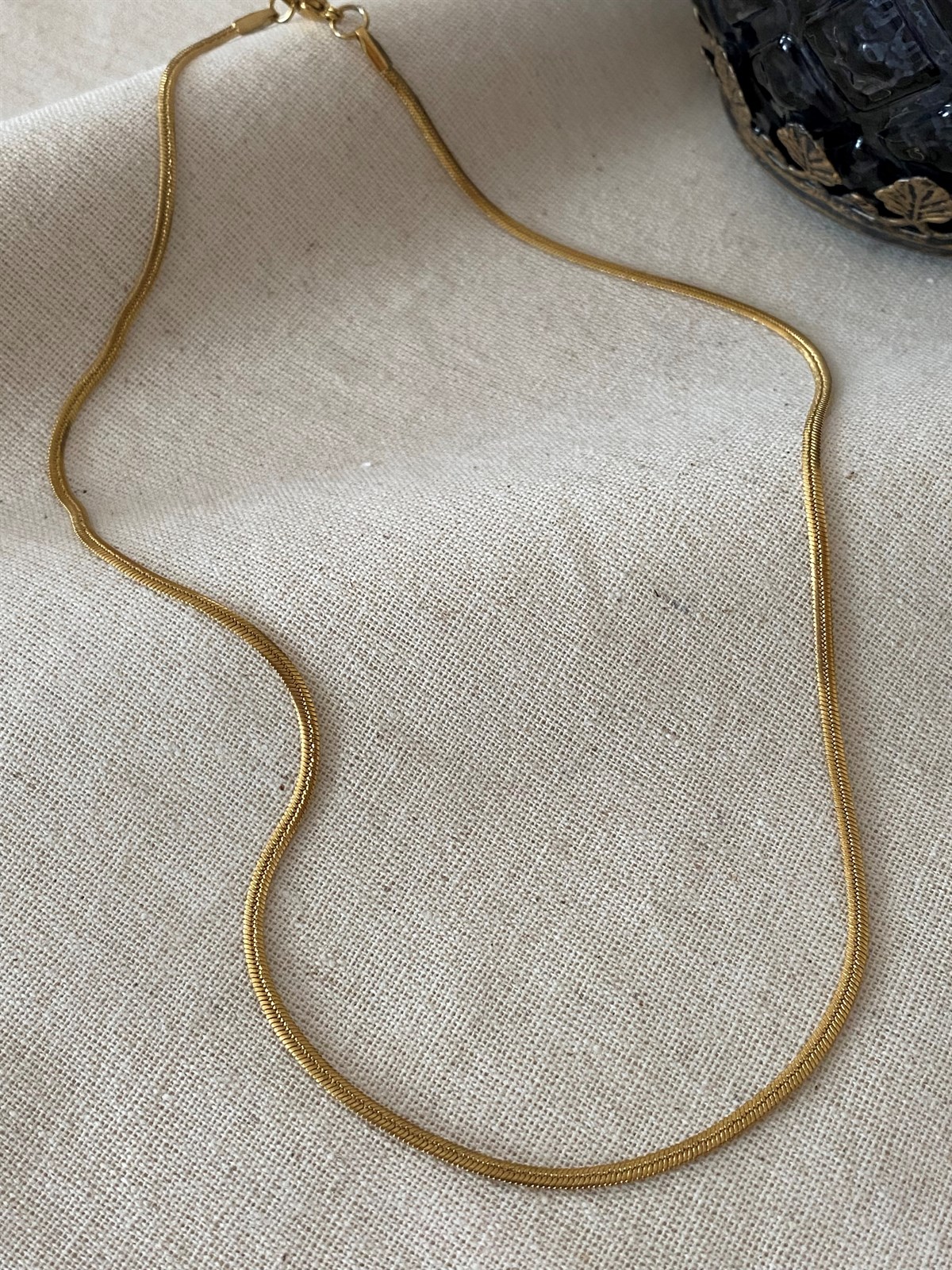 Steel 45 cm Thin Herringbone Necklace