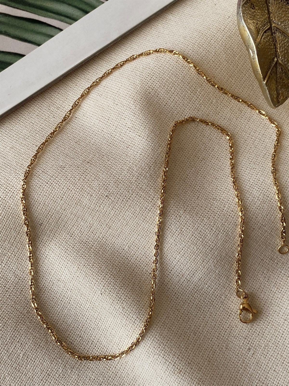 Steel 45 cm Thin Snap Chain