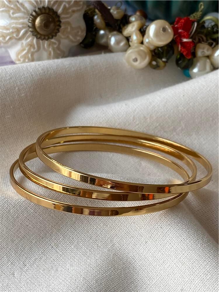 Çelik 4mm Gold Ajda Bilezik