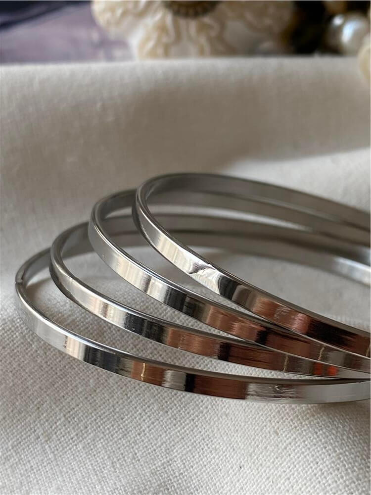 Çelik 4mm Silver Ajda Bilezik