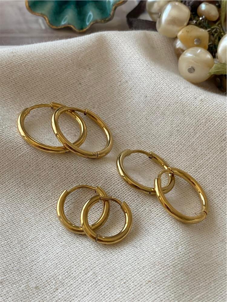 Çelik Altılı İnce Halka Küpe