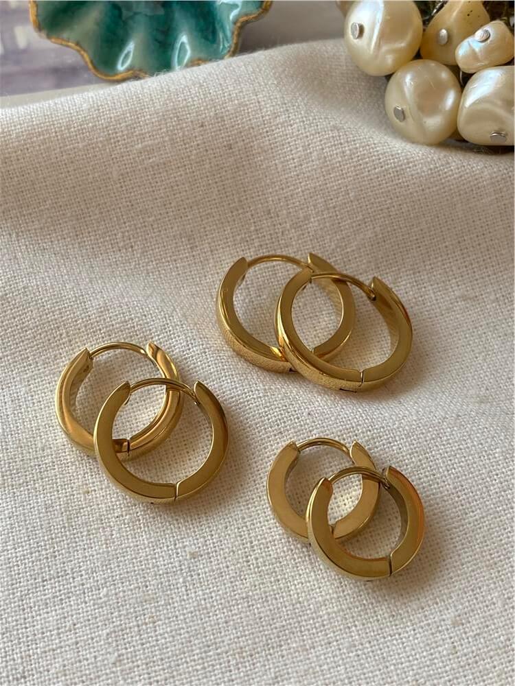 Çelik Altılı Küt Model Halka Küpe
