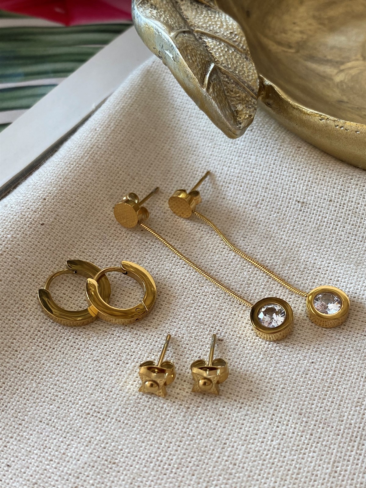 Çelik Altılı Sallantılı Küpe