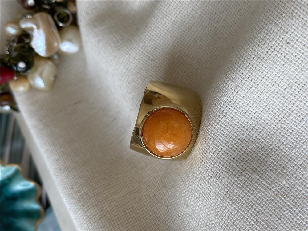 Çelik Ayarlanabilir Orangestone Yüzük