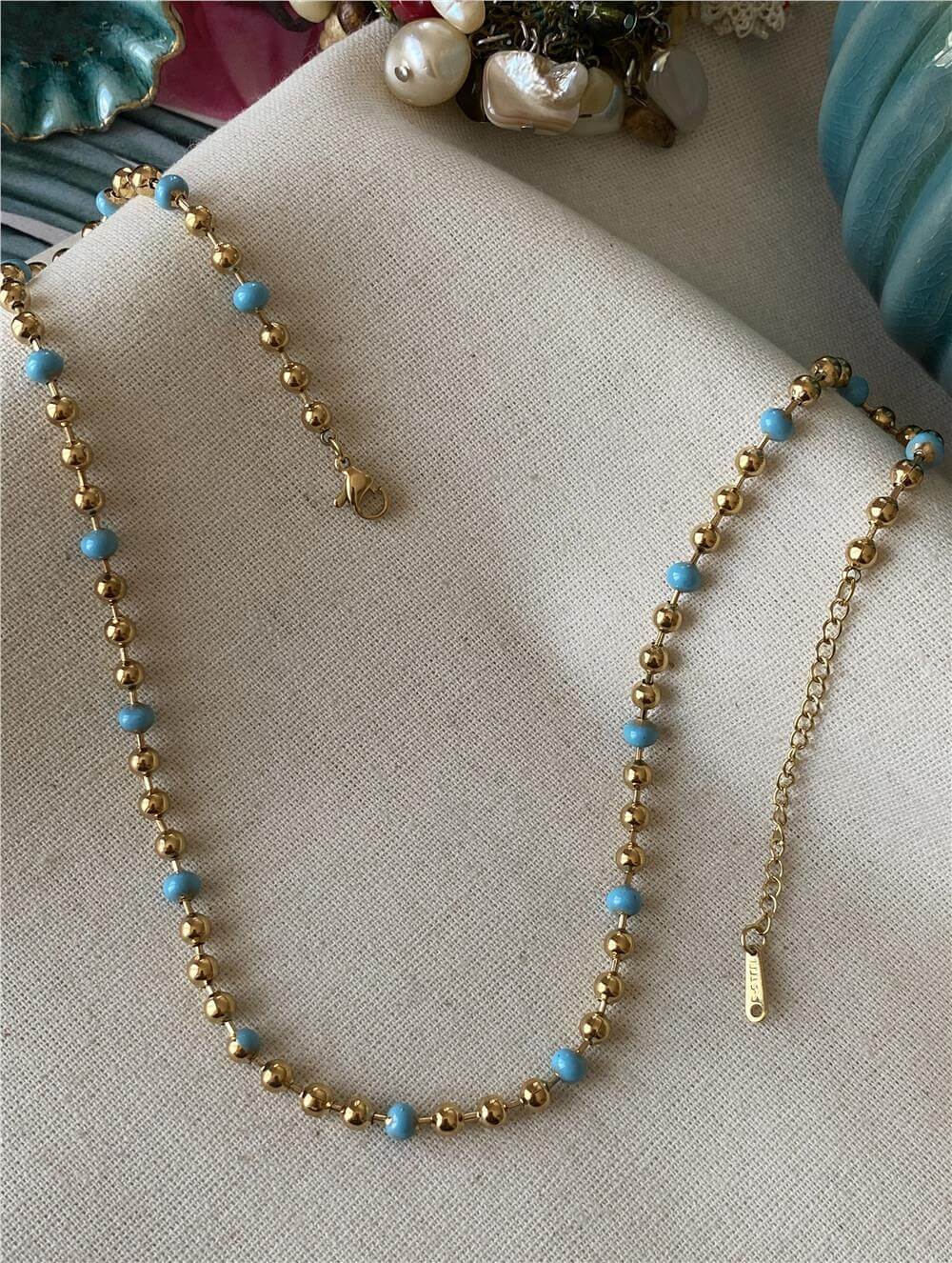 Çelik Baby Blue Dorika Kolye