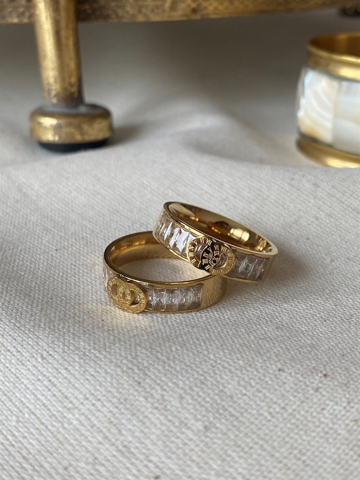 Steel Baguette Roman Ring