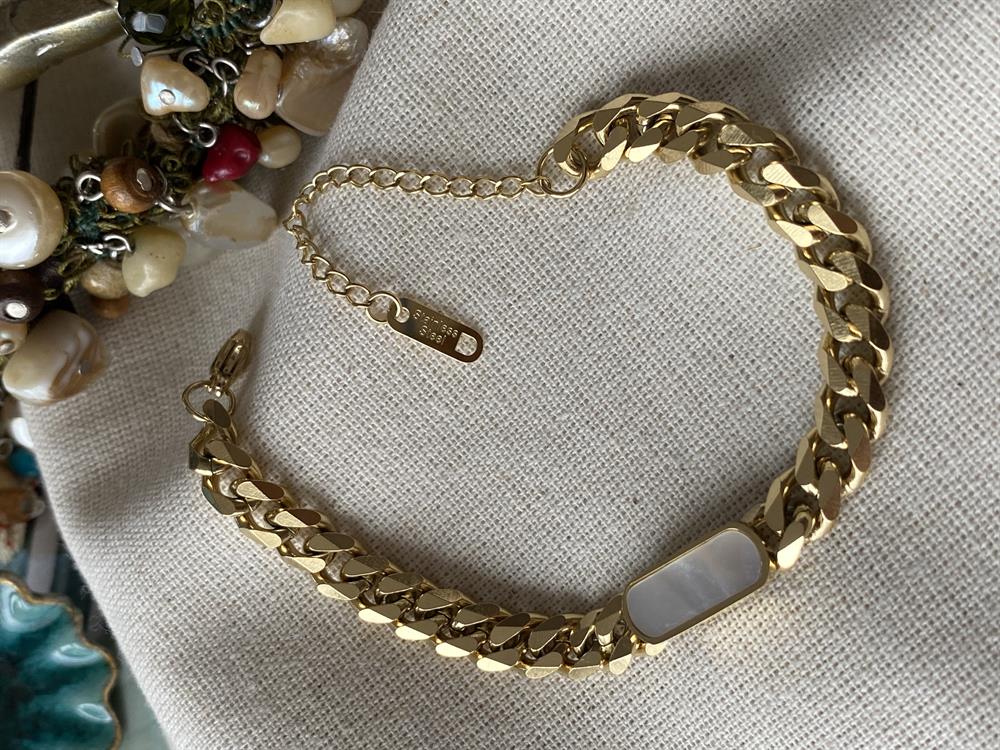 Çelik Beyaz Plaka Bileklik