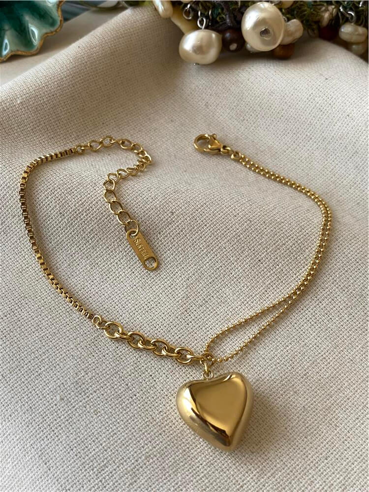 Çelik Big Kalp Bileklik