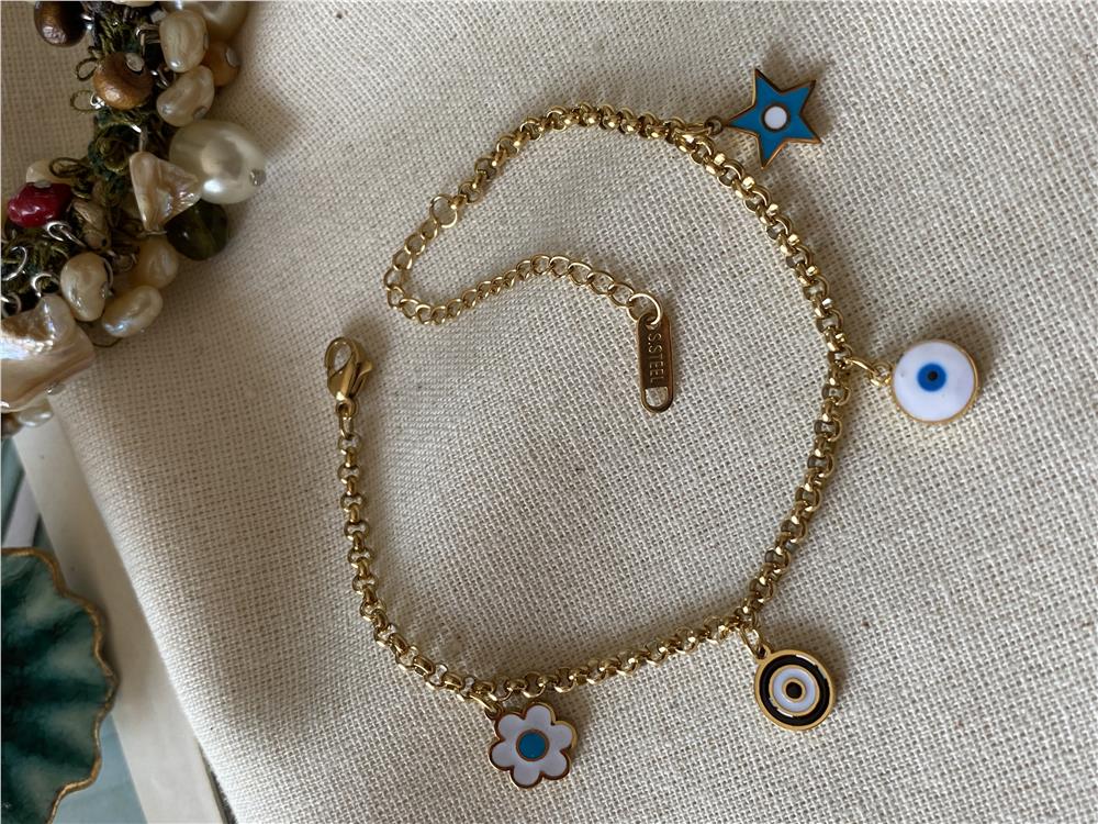 Çelik Blues Charm Bileklik