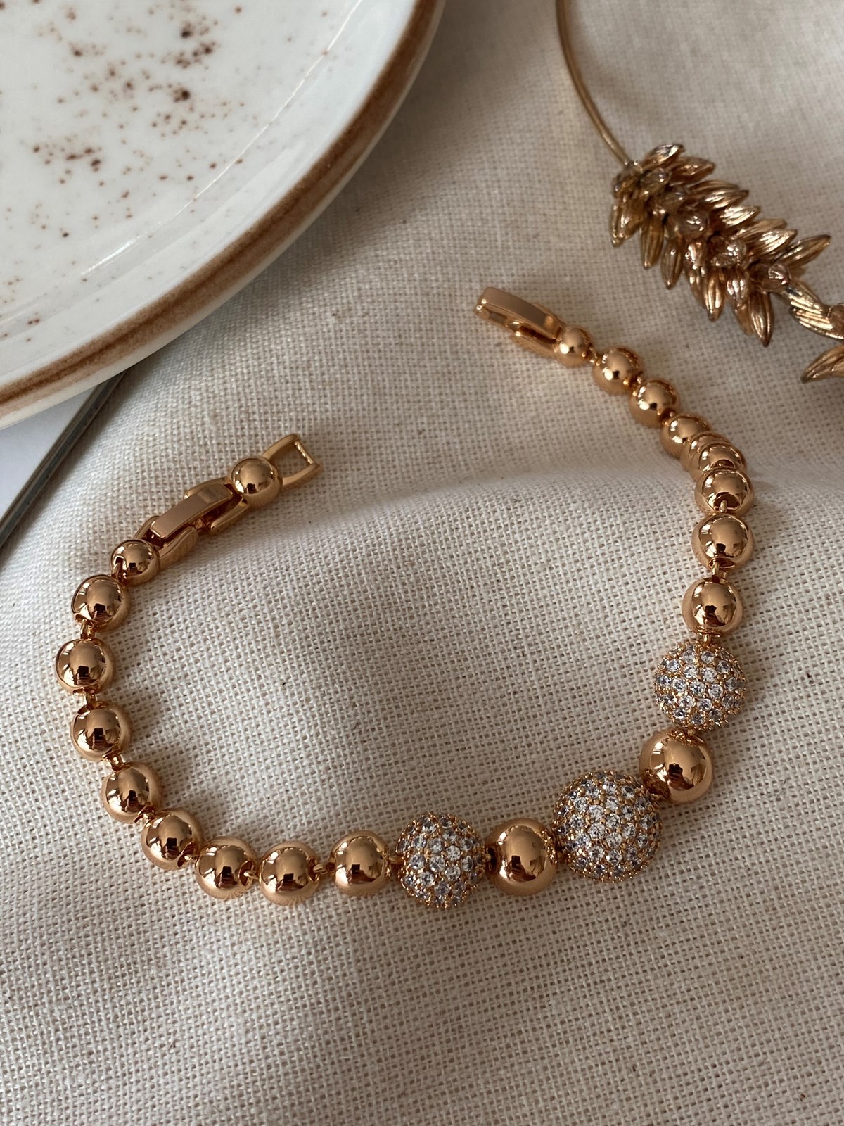 Steel Curved Stone Bracelet