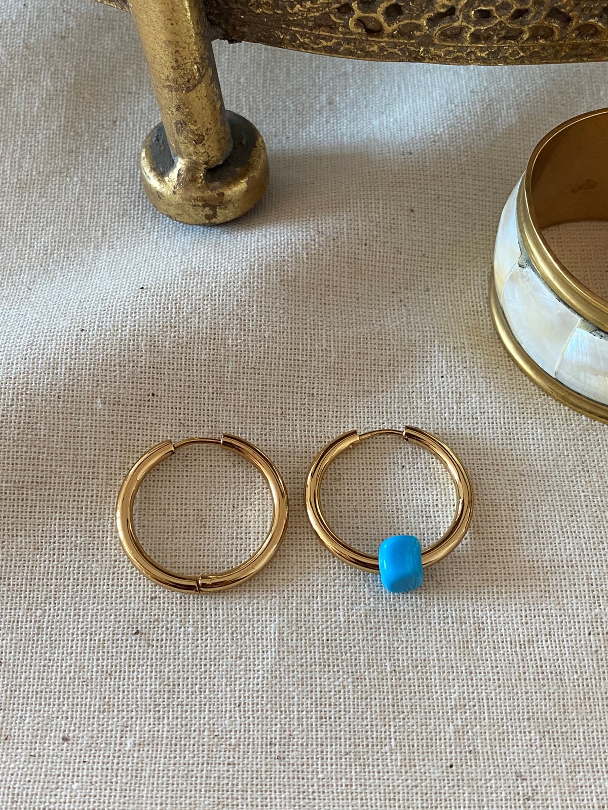 Çelik Boncuklu Küpe