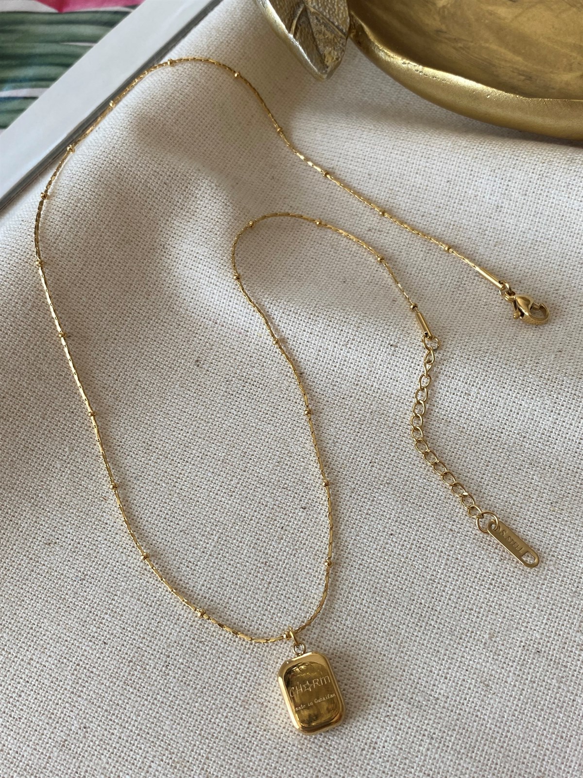 Çelik Charm Kolye