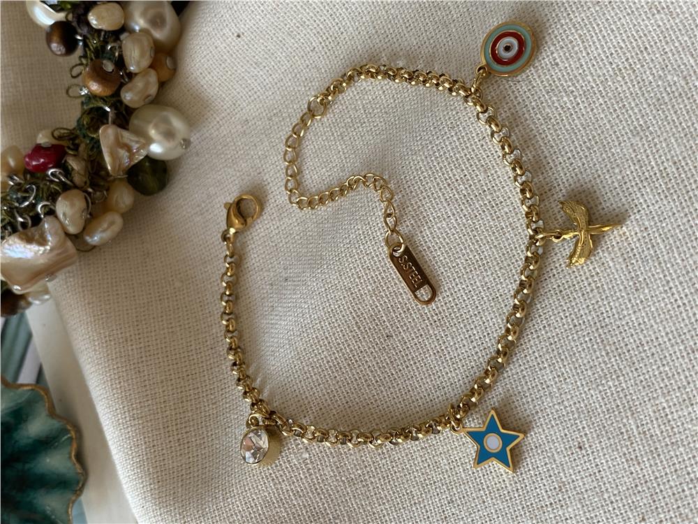 Çelik Charmlı Mikail Bileklik