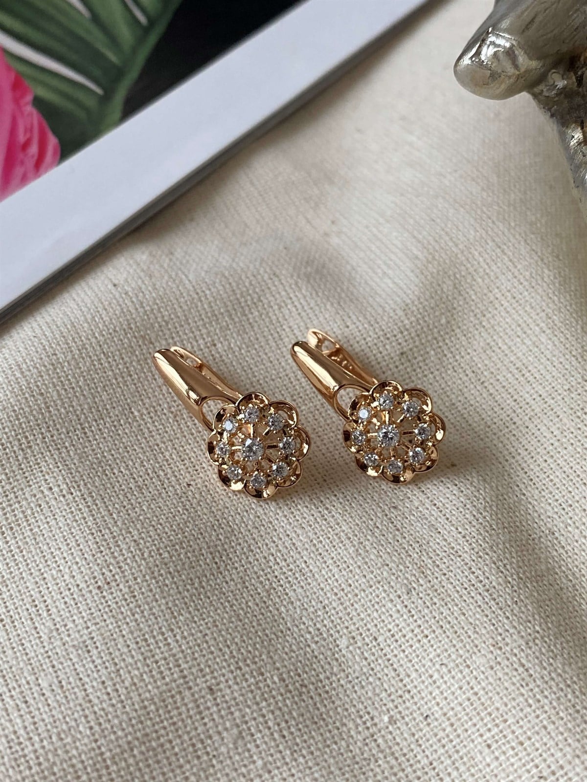 Steel Flower Earrings