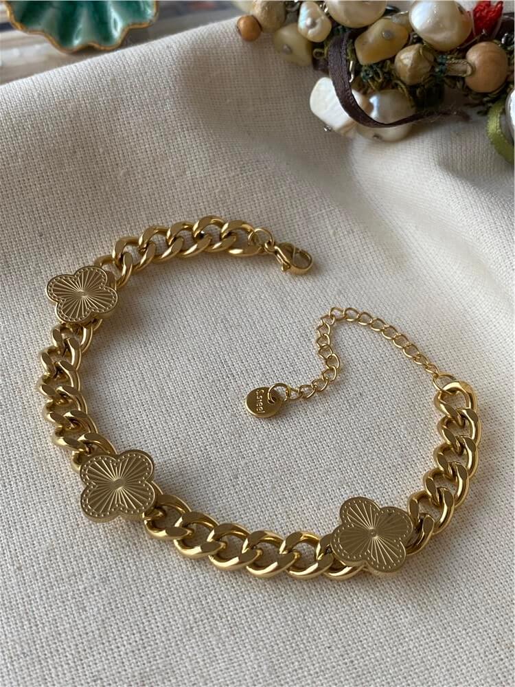 Çelik Cleef Model Kalın Zincir Bileklik