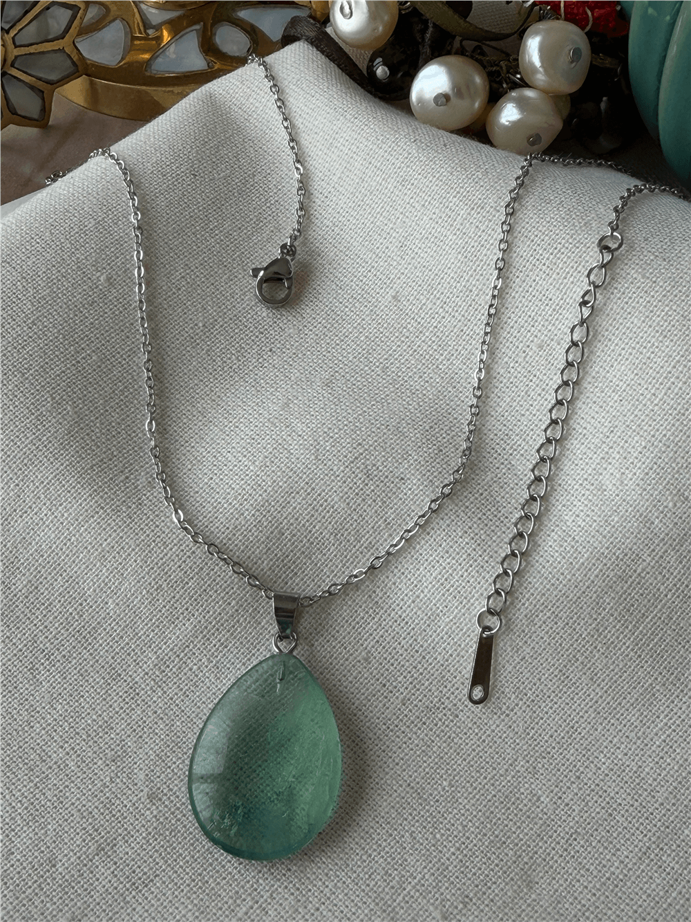 Çelik Damla Model Florit Kolye