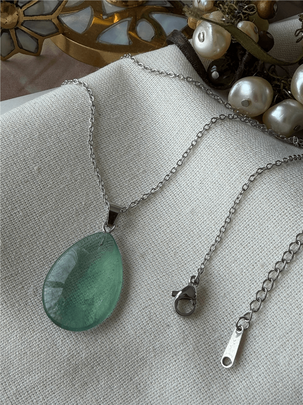 Çelik Damla Model Florit Kolye