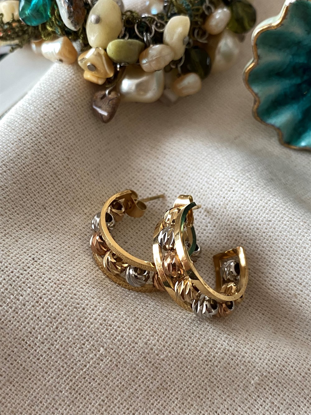 Çelik Dorikalı Mix Küpe