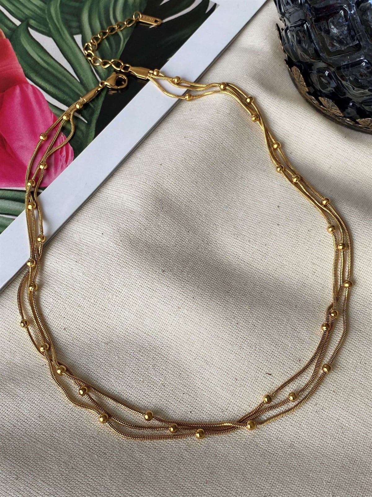 Steel Dorican Triple Necklace