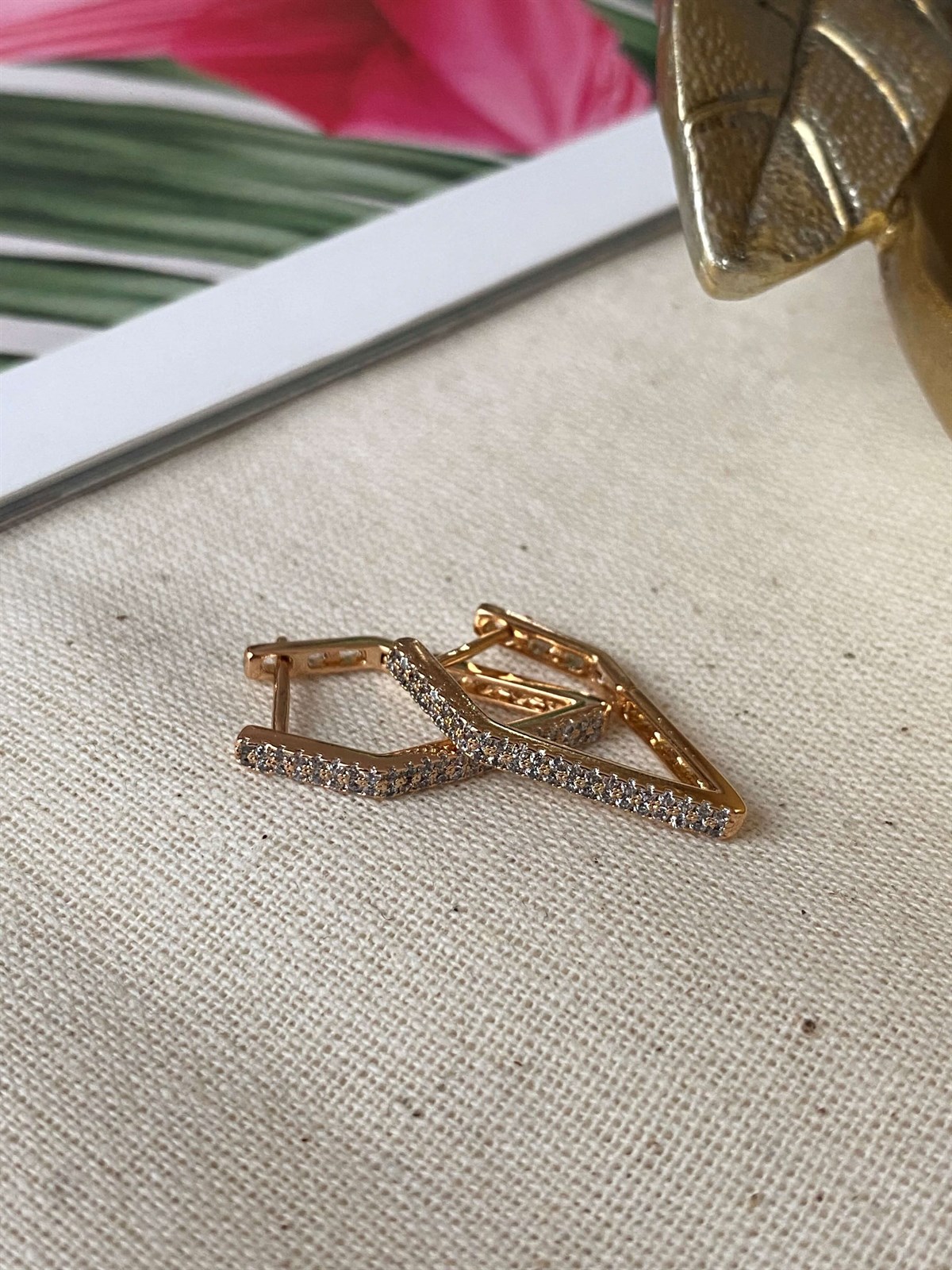 Steel Geo V Earrings