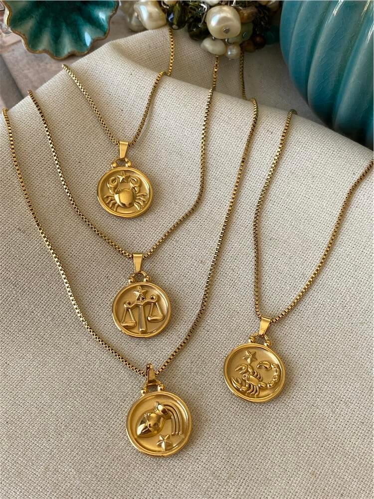 Çelik Gold Burç Kolye