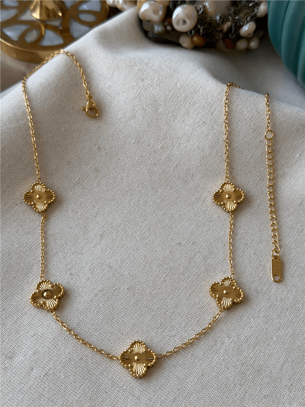 Çelik Gold Cleef Kolye